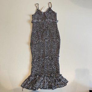 Black Maxi Dress w/ Floral Pattern